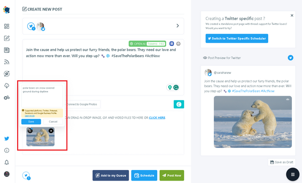 You can easily add Twitter alt text with Circleboom.