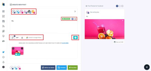 It's easy to create and share a post with Circleboom.