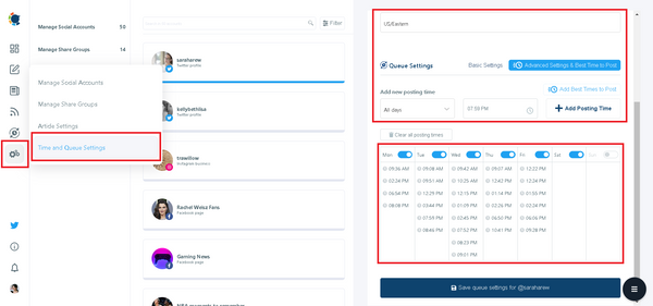 Set your calendar and posting queue.