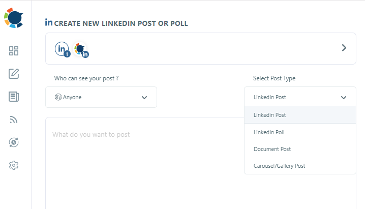 You can select the post type.