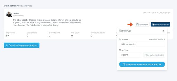 Reschedule tweets